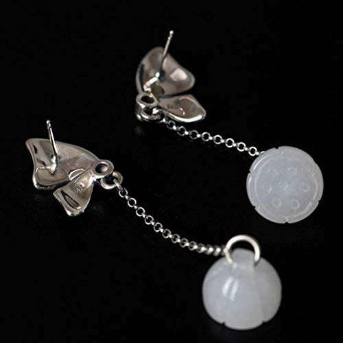 Boucles d'oreilles argent S925 et imitation émail papillon rétro