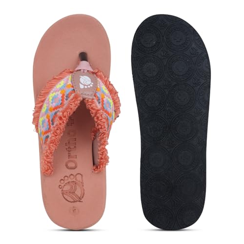 Image of Ortho + Rest Doctor Slippers for Women Orthopedic Flip Flop | with Fringed Strap Non Slip Lightweight Comfortable Flat Casual Stylish Dr Chappals and House Flip flops For Ladies and Girls