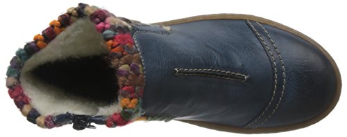 Rieker Ladies Casual Ankle Boots Z6784 - Blue Combi Manmade - Uk Size 7.5 - Eu Size 41 - Us Size 9.5 #TOP4