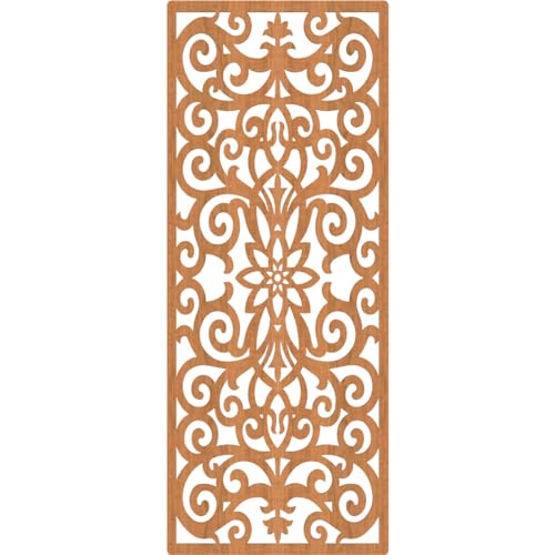 Image of Buel Decorative Pierced Fretwork Wood Wall Panels, 25 3 /8 inchW x 64 3 /8 inchH x 3 /8 inchT, Cherry