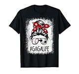 Bleached Gaga Life Soccer Messy Bun Baseball Game Day T-Shirt