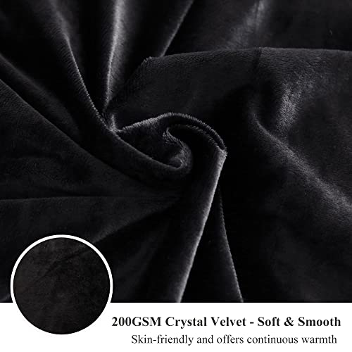 Xege Plush Shaggy Duvet Cover Set Luxury Ultra Soft Crystal Velvet Bedding Sets 3 Pieces(1 Faux Fur Duvet Cover + 2 Faux Fur Pillow Case),Zipper Closur (Queen, Black) #TOP3