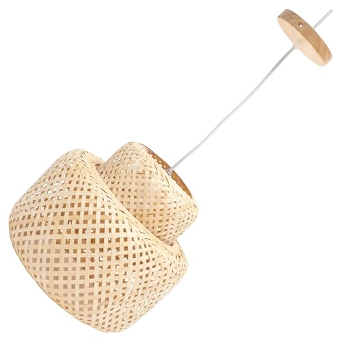 Lámpara colgante de bambú ajustable y fácil de instalar con diseño rústico