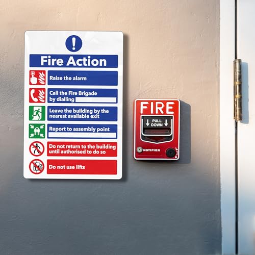RDLCAR Fire Action Notice Signs 1mm Rigid Plastic Pack of 5 Essential Fire Safety Signage for Businesses and Public Spaces 200mm x 300mm Weatherproof Design - Image 4