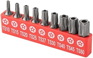 RAMPRO 9Pc Torx Star 5 Point, Security Tamper Proof, Driver Bit Set- T10, 15,20,25,27,30,40,45,50- Multifunction Damage/Shear Resistant Hollow Torque Kit