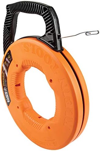 Klein Tools 56341 Electrical Fish Tape / Wire Puller, Stainless Steel with Double Loop Tip, Optimized Housing and Handle, 1/8-Inch x 240-Foot