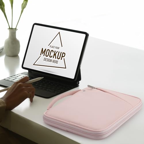 Image of MoKo 9-11 Inch Tablet Sleeve Carry Case Padded Protective Bag with Handle | Fits New 11-inch iPad Air 4 2026 /Pro M5 / A16, iPad 10th /Air 5 /4th 10.9, i-Pad 9 /8th 10.2,Tab S9 /S8 11, Pink