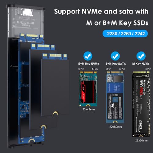 Adaptador Caja Externa M.2 NVMe SATA USB C 3.2 Gen 2 miniatura 2