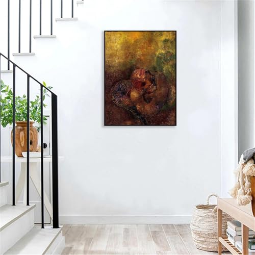 Tableau Odilon Redon Crisalide 50x40cm - Toile Cadre Noir