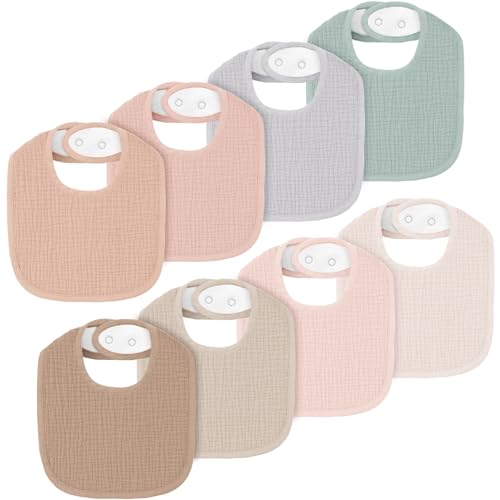 Image of Coreeky Muslin Baby Bibs for Boys Girls, Soft Cotton Baby Bibs for Drooling and Teething