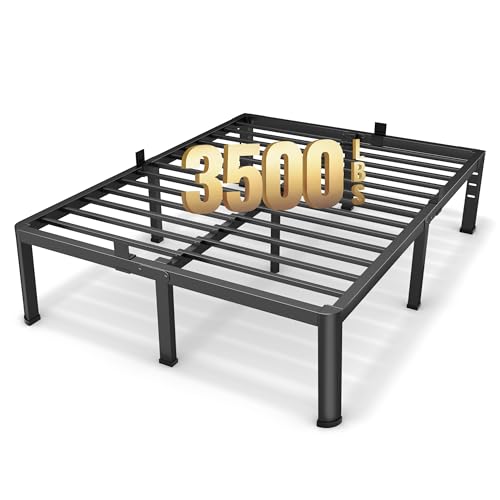 20 Inch King Size Metal Platform Bed Frame with Round Corners, Storage Space Under High Bed Frame-Heavy Duty Steel Slats Support, Noise Free – Easy Assembly – No Box Spring Needed