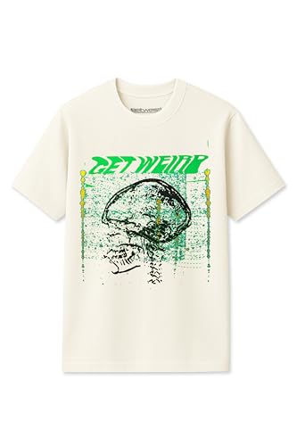 Get Weird Scanners Tee, Funky Graphic Streetwear T-Shirt for Men, Women, Unisex, Bone, Large