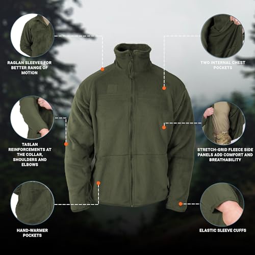 Image of Propper Men's Gen III Fleece Jacket, Military-Style Zip Up