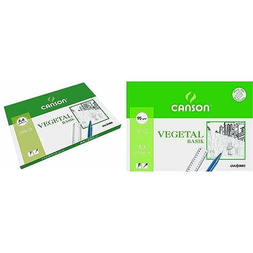 Papel vegetal Guarro Basik A4 de 95G con hojas A3 para calcar planos
