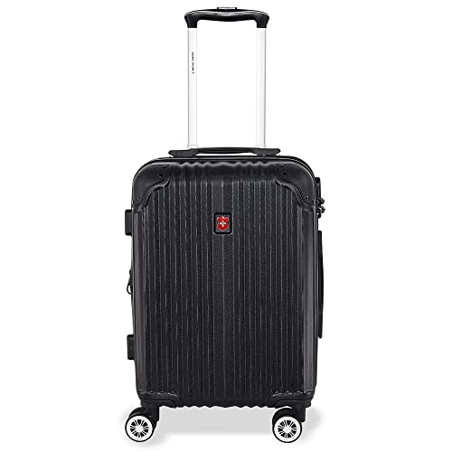 Recopilación de Maleta de viaje - los preferidos. 42 ROYAL SWISS® Maleta ANDERMATT 20”, Maleta Carry On, Maleta de Mano cabina 10 kg 8 Ruedas Rígida ABS Resistente expandible, candado seguridad (Negra)