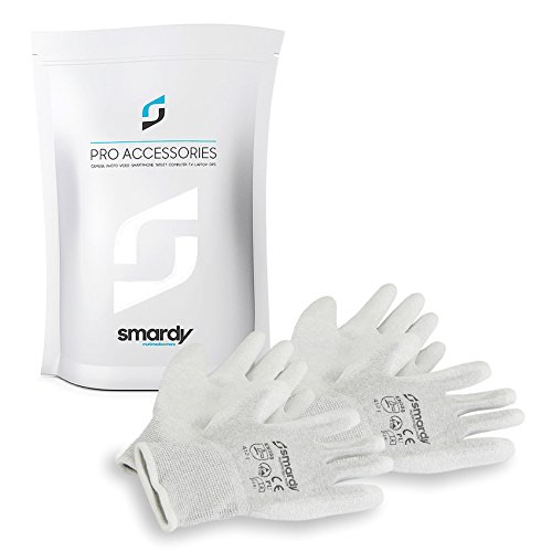 smardy 2 pares luvas antiestáticas ESD descarga eletrostática válida para ecrã táctil tamanho 9 (C)