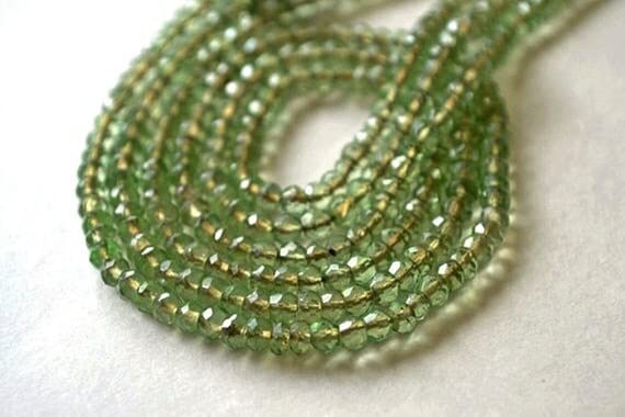 Pierre quartz vert facettée 4mm pour fabriquer des bijoux fins sans défaut