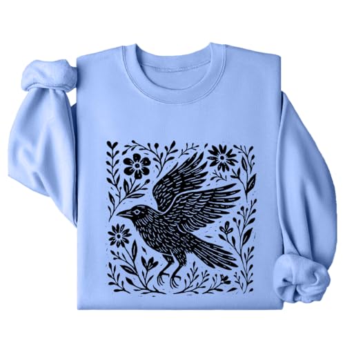 Crow Sweatshirt Folklore Forest Crow Long Sleeve Shirt