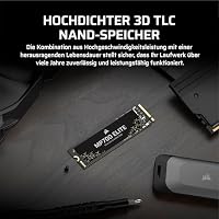 Corsair MP700 Elite 2TB PCIe 5.0 x4 NVMe M.2 SSD – Bis zu 10,000MB/sec – Hohe Dichte 3D TLC NAND – M.2 2280 – Kompatibel mit DirectStorage – Schwarz – Ansicht 6