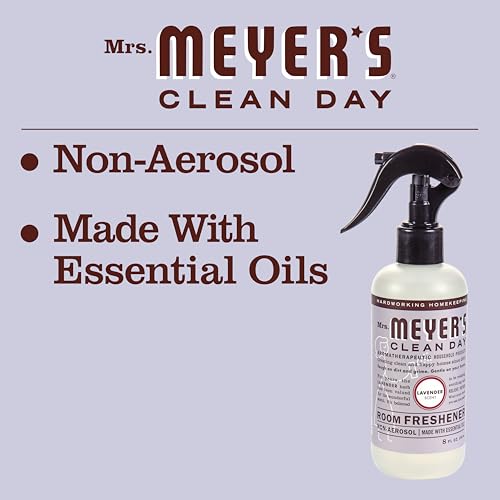 MRS. MEYER'S CLEAN DAY Room and Air Freshener Spray, Non-Aerosol Spray Bottle Infused with Essential Oils, Lavender, 8 Fl. Oz - Pack of 3 - Thumbnail 4