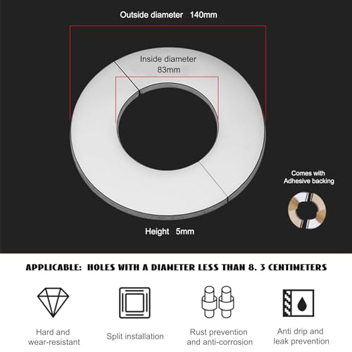Ofenrohr Rosette,THETAG Abdeckrosette Edelstahl Heizungsrohr rosette,Ofenrohr Rosette Rohrmanschette,Kaminaufsatz Ofenknie Rosette Kaminhaube Grundplatte (white, 80MM)
