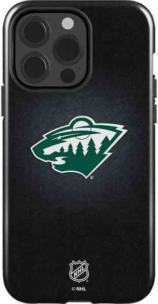 Skinit Impact Phone Case Compatible with iPhone 15 Pro - Officially Licensed NHL Minnesota Wild Black Background Design