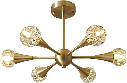 Lustre plafonnier cristal bronze suspension luminaire LED maison