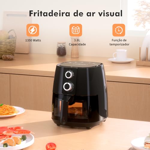 Air Fryer, Fritadeira sem Óleo, Fritadeira de Ar Grande Capacidade,1350W, 127V, 3.8L