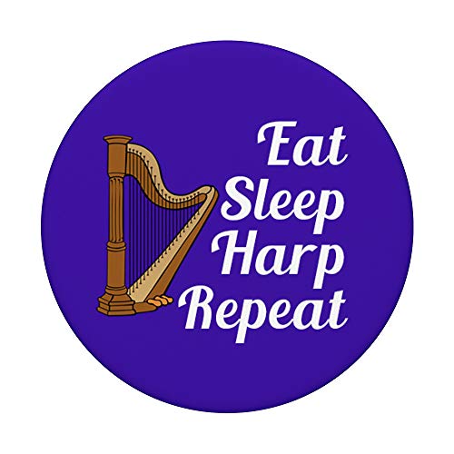 Harp Player Harpist Gift - Eat Sleep Harp Repeat - Blue