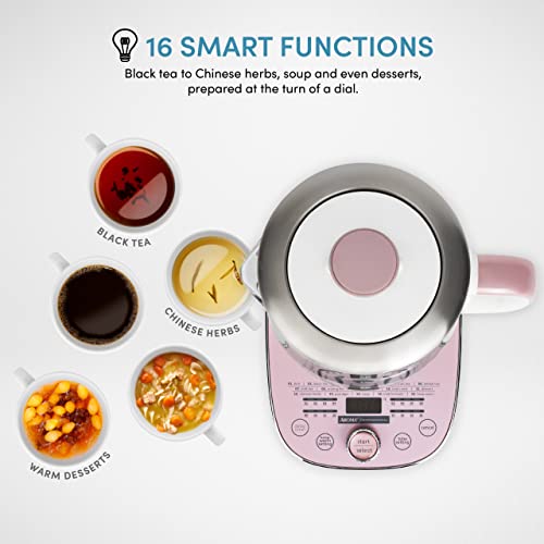 Aroma Professional Awk-701 16-In-1 Nutri-Water, Green, Fruit, Flower Tea, Coffee, Multi-Use Kettle, Delay Timer, 1.5L, Pink #TOP4