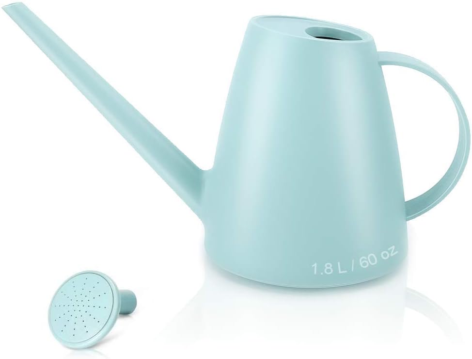 DR.UANG Watering Can for Indoor House Plants Long Spout with Detachable Spray Head Watering Cans for Plant Garden Flower, Long Spout Water Can for Outdoor Watering Plants 1.8L 60oz 1/2 Gallon (Blue) : Patio, Lawn & Garden