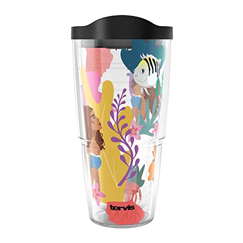 Tervis Disney The Little Mermaid Under the Sea Made in USA Double Walled Insulated Tumbler Travel Cup Keeps Drinks Cold & Hot, 24oz, Classic