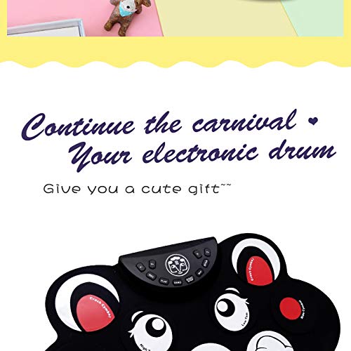 Elektronisch Drumstel Elektronische drumset, cartoon beer speelgoed leren draagbare pedaal percussiebord voor Kinderen… - Image 7