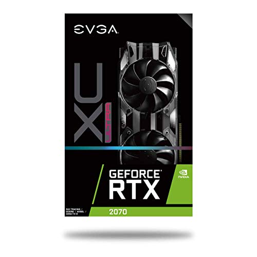 EVGA GeForce RTX 2070 XC Ultra Gaming - Tarjeta Grafica (8 GB, GDDR6, Doble Fan HBD y Leds RGB) Color Negro