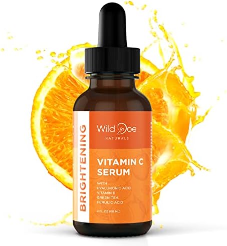 Vitamin C Serum for Face with Hyaluronic Acid - Firming Anti Aging Serum, Pore Minimizer, Acne Scars and Dark Spot Remover for Face - Vitamin C facial serum + Ferulic Acid, Vitamin E, Green Tea -4 oz