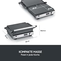 SEVERIN Kontaktgrill SEVINI FLEX, 3-in-1 Multikontaktgrill, hochwertige Keramikbeschichtung, XL-Grillfläche, spülmaschinengeeignete Grillplatten, Burger, Panini, 2000W, schwarz/Edelstahl, KG 2380 – Ansicht 7