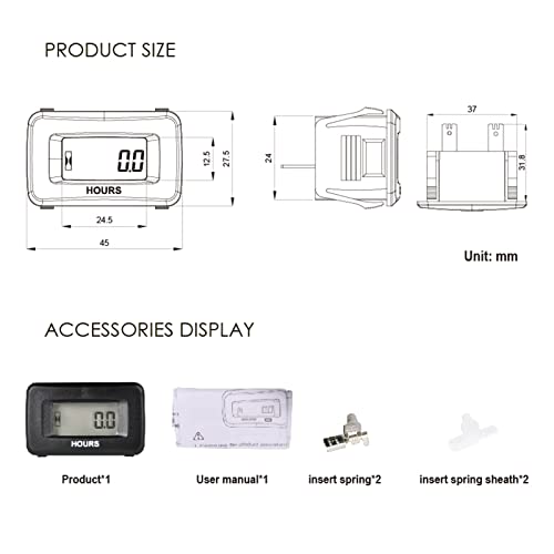 Jayron Hm055Ad(Ac/Dc 5V To 277V) Digital Lcd Hour Meter Accumulate Data For Garden Lawn Mower Ztr Tractor Generator Golf Cart Club Car Wash Boat Atv Motor Compressor And Pneumatic Equipment (1) #TOP5