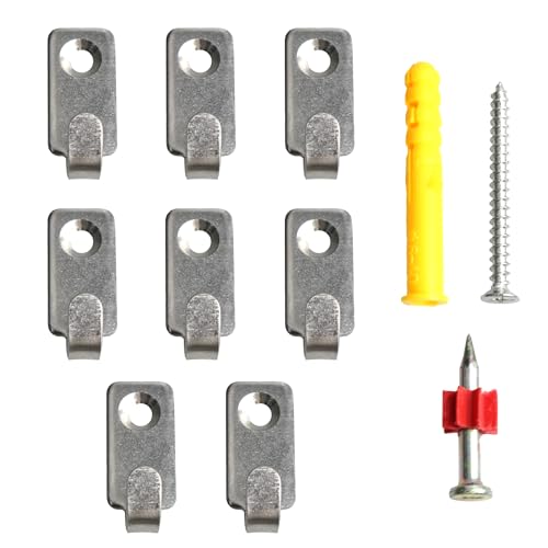 Image of 12PCS J-Shape Wall Mount Hooks, Stainless Steel J Hook, Heavy Duty Single Hole Hanger, Mini J Hook for Hanging Mirror Picture Frames