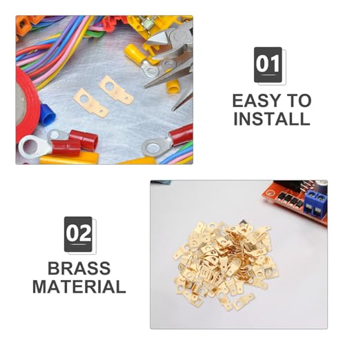 Conector de latón Mikinona con 100 terminales de pala macho a macho 3
