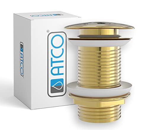 Atco® PU24 Bonde d'écoulement excentrique sans trop-plein - Couleur or Cover