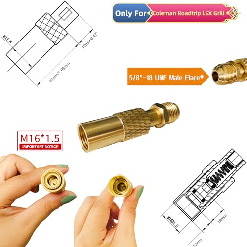MCAMPAS QCC1 Universal Grill Regulator Hose with Coleman Threaded Regulator for Coleman Roadtrip Grills.Compatible with Coleman Regulator C001, 5010000743.Not Fits Coleman Gas Stove Regulator
