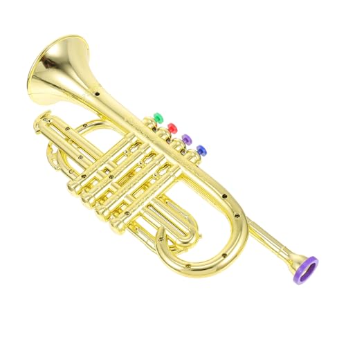 BRIGHTFUFU Four-Tone Trumpet Model Toy Plastic Instrument Toy Boys and Girls Musical Plaything Enhance Creativity Fine Motor Skills