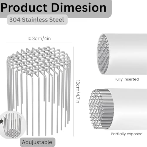 Image of SS Anti Rat Drain & Pipe Cover | Universal Strong Rust-Resistant Wire Mesh Mouse Guard | Gutter Metal Filter Strainer | Rodent Catcher - Prevent Clogs, Backflow Insects in Sewer Lines