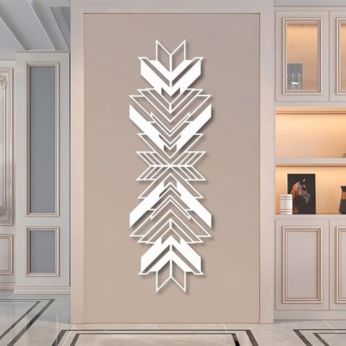 Modern Minimalist Metal Wall Art Geometrical Metal Wall Decor, Geometric,Vertical