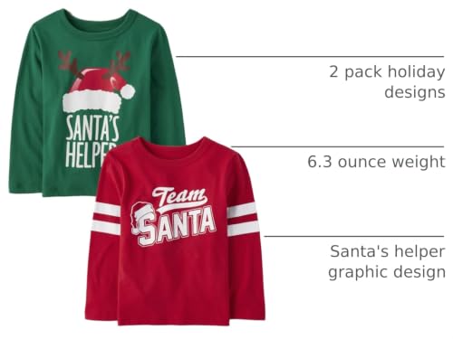 Image of The Children's Place Baby and Toddler All Holidays,Birthdays Long Sleeve Graphic T-Shirts,2 Pack
