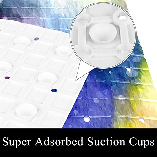 Tapis de bain antidérapant avec ventouses pour douche colorée - 4