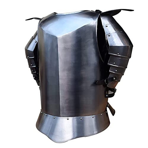AnNafi® Shoulder Guard Steel Breastplate| Antique Armor Body Guard Knight Warrior| Wearable For Men Silver | Combat Free-Size Reenactment SCA LARP Cosplay Medieval Adult Costumes | Halloween & Drama by AnNafi - Used condition - US$129.59