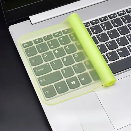 2PCS Universal Silicone Keyboard Film for 12-17 Inches Laptops – Waterproof & Dustproof Protective Covers for Laptop Keyboards (Yellow,12-14 Inch)