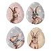 Bico Farmhouse Bunny Ceramic Egg Shape Salad Plates, Set of 4, for Salad, Appetizer, Microwave & Dishwasher Safe