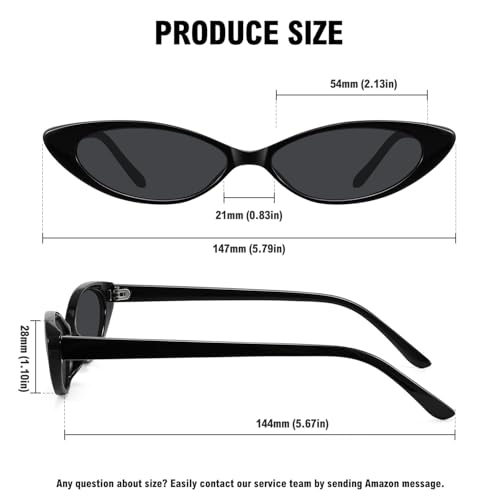 STORYCOAST Retro Cat Eye Sunglasses for Women Vintage 90S Trendy Small Frame Sun Glasses Skinny Oval Shades UV400 Protection4